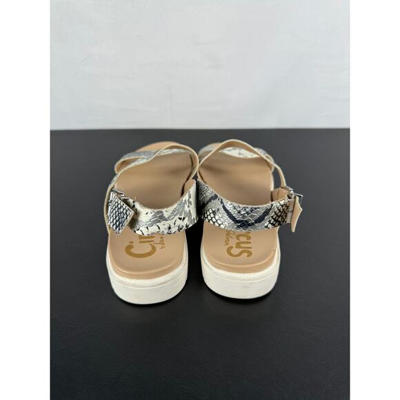 Sam Edelman Circus Strappy Snakeskin Sandals Tan Silver Ladies Size 7.5 - Picture 4 of 10